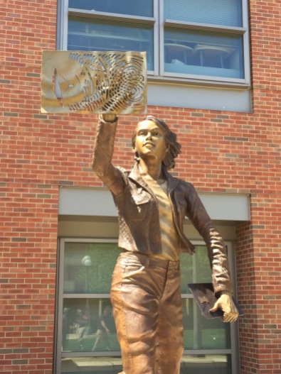 The Quintessential Engineer, a bronze sculpture by artist Julie Rotblatt-Amrany for the University of Illinois, Urbana