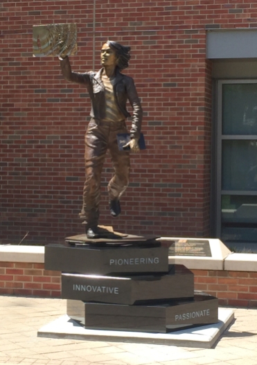 The Quintessential Engineer, a bronze sculpture for The University of Illinois in the Engineering Quad by artist Julie Rotblatt-Amrany